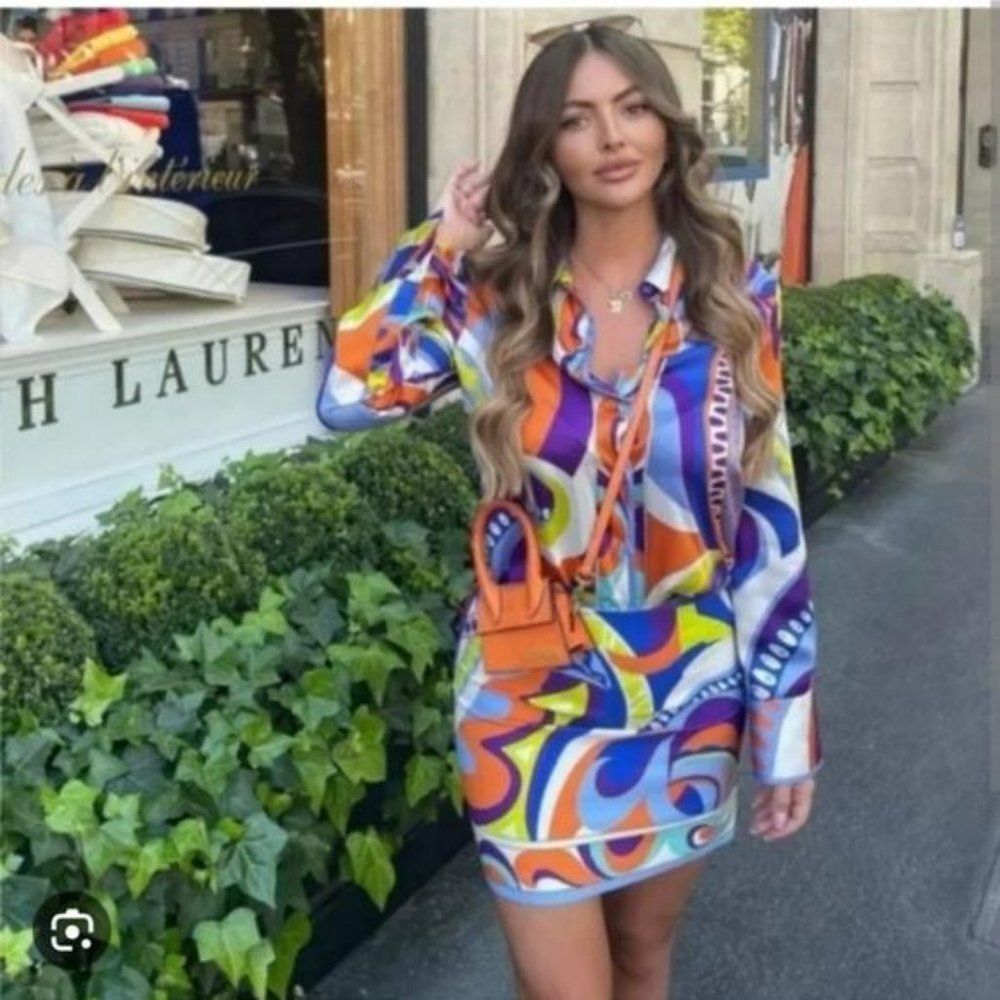 ZARA SET PRINTED SHIRT AND SKIRT LIMITED EDITION